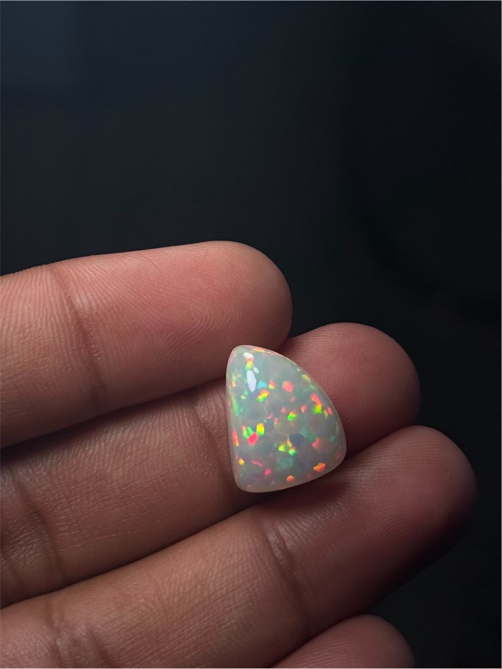 Natural Ethiopian Opal 9.7 Ct Triangle Cabochon Loose Gemstone 16.55x13.45mm